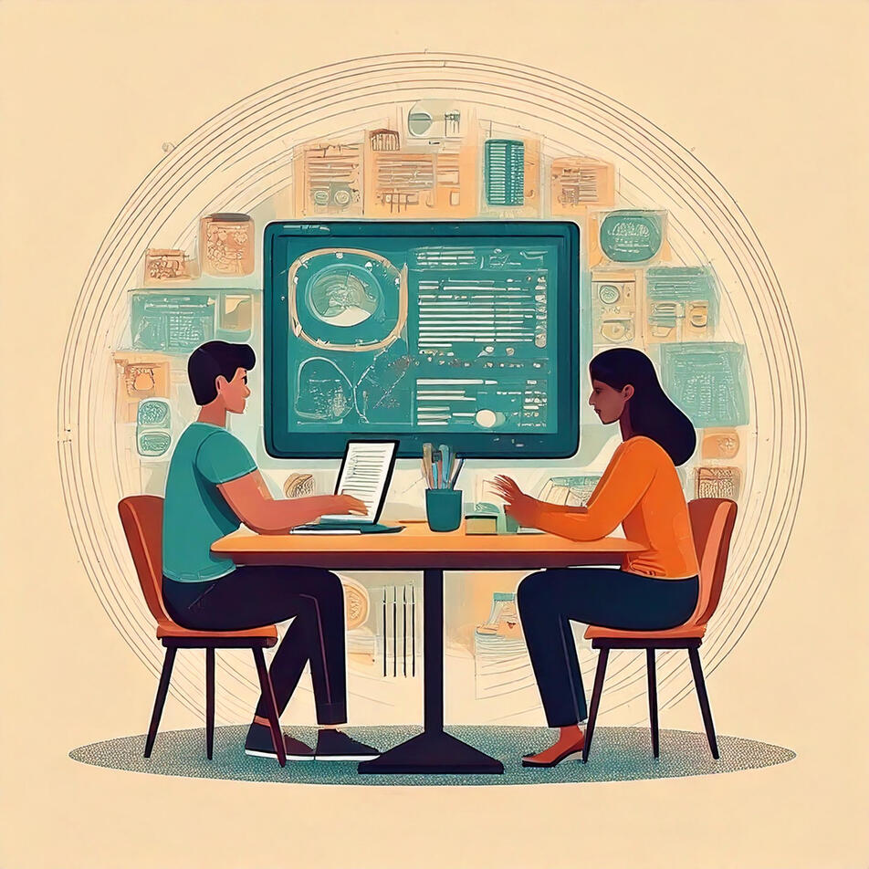 Equipo de diseño instruccional trabajando